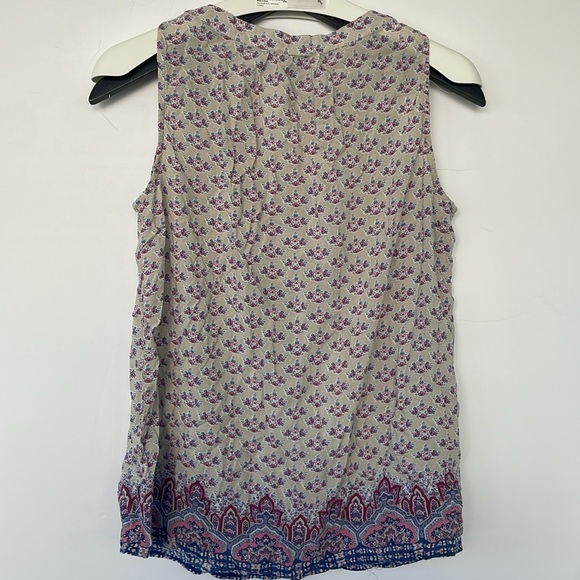Saint Tropez West Gray Purple Floral Sleeveless Tank Top Large - Picture 10 of 14